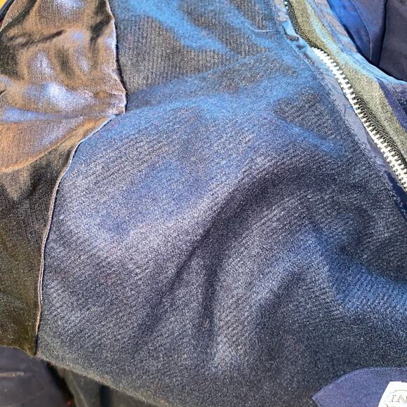 Vintage Investment Hooded Belted Trenchcoat Blue and Red Women's Size 10 - Picture 14 of 16